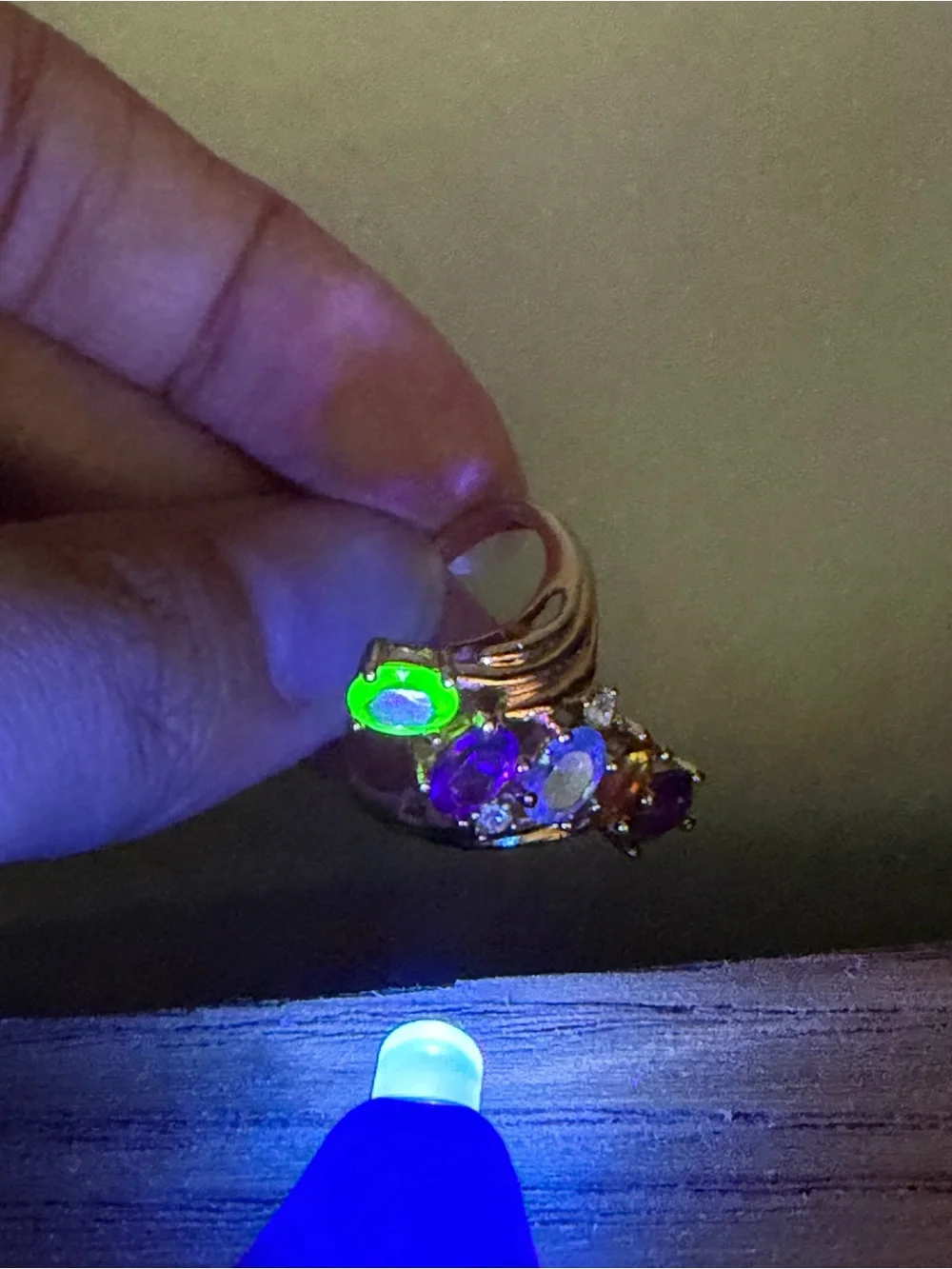 Gold Multi-Stone Cocktail Ring - Purple, Green, Clear